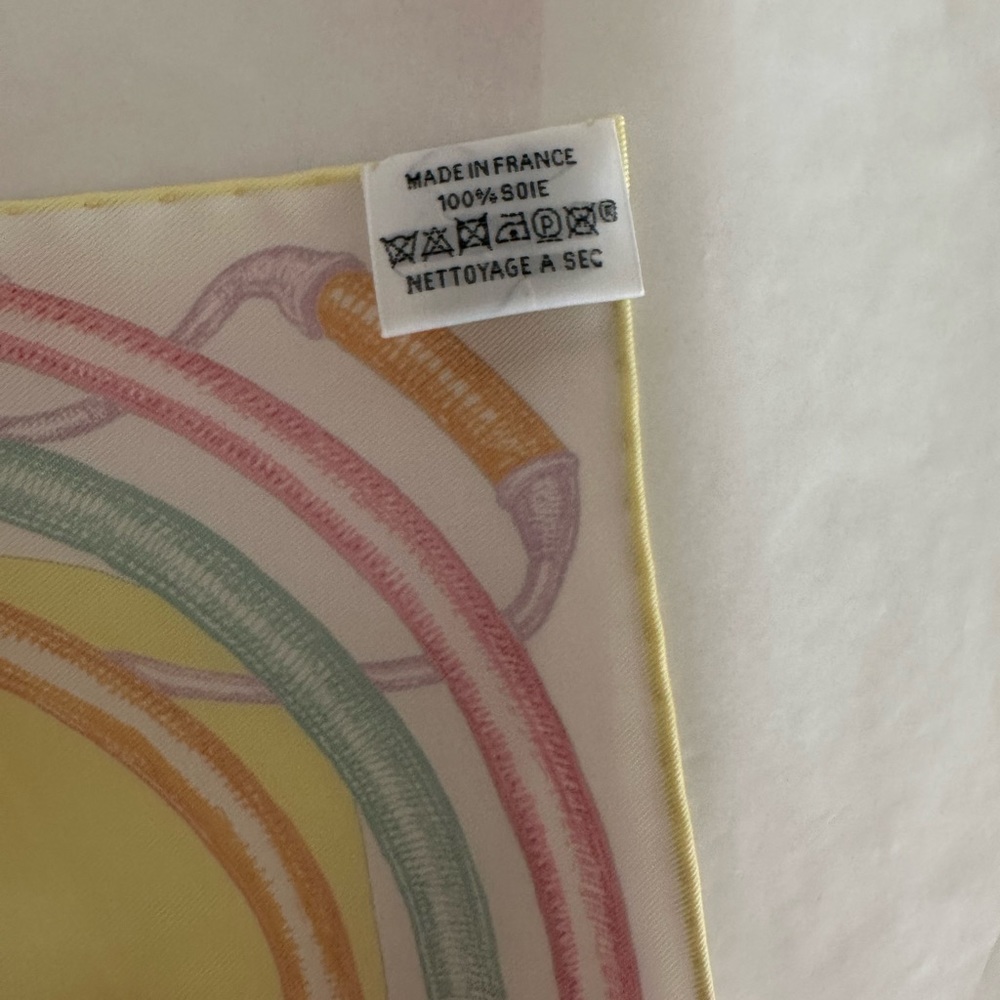Never used/worn Hermes Chevaloscope Neon scarf. 100% silk. - Picture 7 of 10